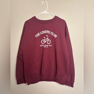 Losers Club IT Horror Maroon Crewneck Size Men’s Medium
